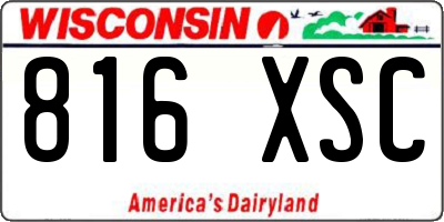 WI license plate 816XSC