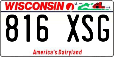 WI license plate 816XSG