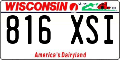 WI license plate 816XSI