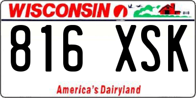 WI license plate 816XSK