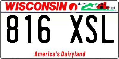 WI license plate 816XSL