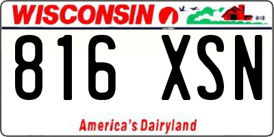 WI license plate 816XSN