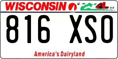 WI license plate 816XSO