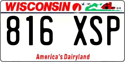 WI license plate 816XSP