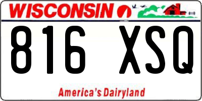WI license plate 816XSQ
