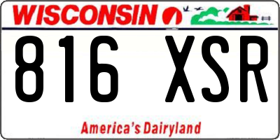 WI license plate 816XSR