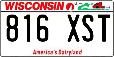 WI license plate 816XST