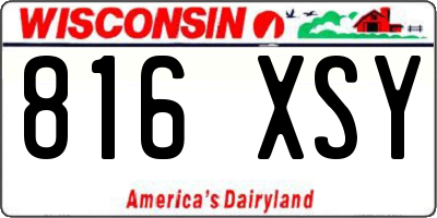 WI license plate 816XSY