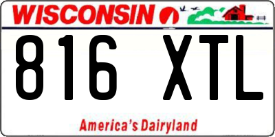 WI license plate 816XTL