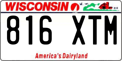 WI license plate 816XTM