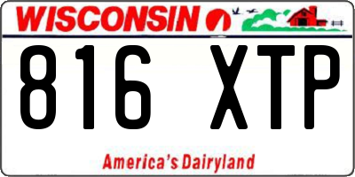 WI license plate 816XTP