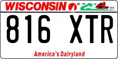 WI license plate 816XTR