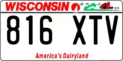 WI license plate 816XTV