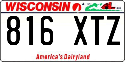 WI license plate 816XTZ