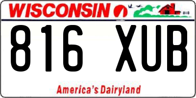 WI license plate 816XUB