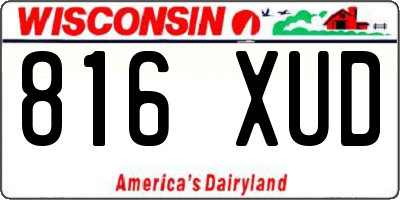 WI license plate 816XUD