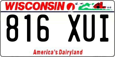 WI license plate 816XUI