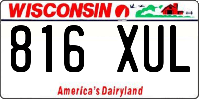 WI license plate 816XUL