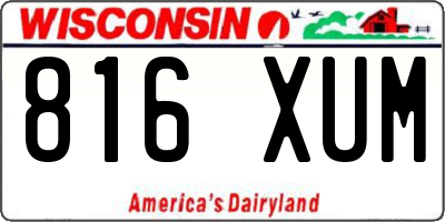 WI license plate 816XUM