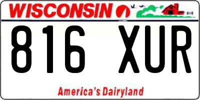 WI license plate 816XUR