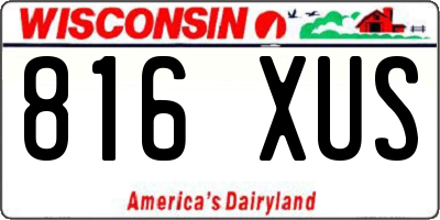 WI license plate 816XUS