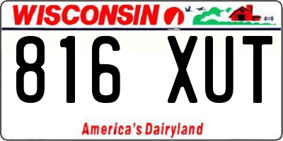 WI license plate 816XUT