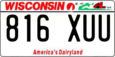 WI license plate 816XUU