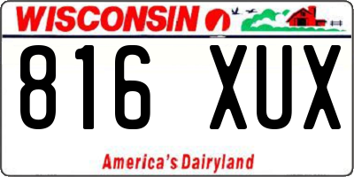 WI license plate 816XUX