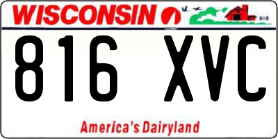 WI license plate 816XVC