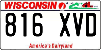 WI license plate 816XVD