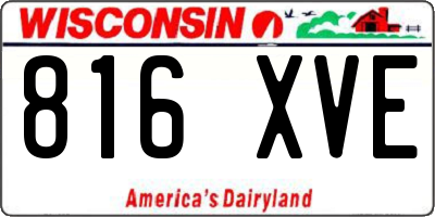 WI license plate 816XVE