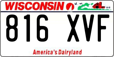 WI license plate 816XVF