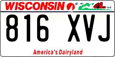 WI license plate 816XVJ