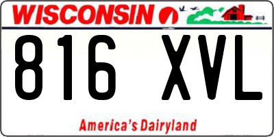 WI license plate 816XVL