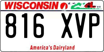 WI license plate 816XVP