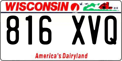 WI license plate 816XVQ