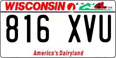 WI license plate 816XVU