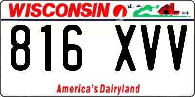 WI license plate 816XVV