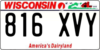 WI license plate 816XVY