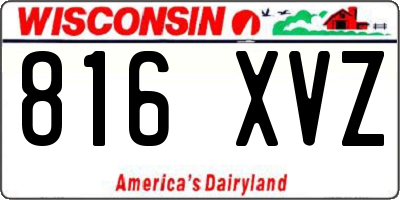WI license plate 816XVZ