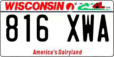 WI license plate 816XWA
