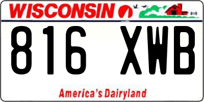 WI license plate 816XWB
