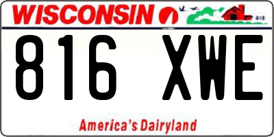 WI license plate 816XWE