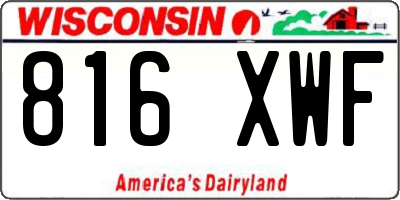 WI license plate 816XWF