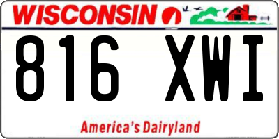 WI license plate 816XWI