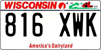 WI license plate 816XWK