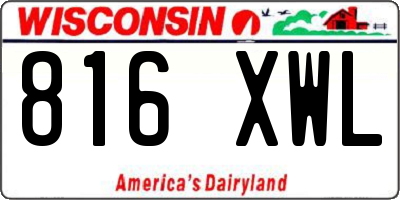 WI license plate 816XWL
