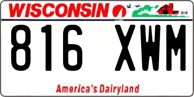 WI license plate 816XWM