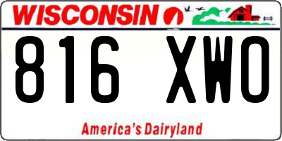 WI license plate 816XWO