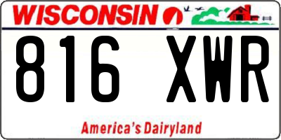 WI license plate 816XWR